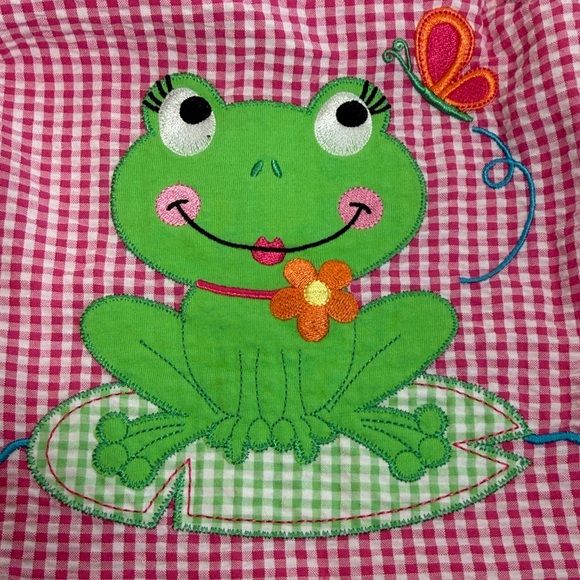 Good Lad Pink Gingham Frog Dress 2T - Picture 6 of 8